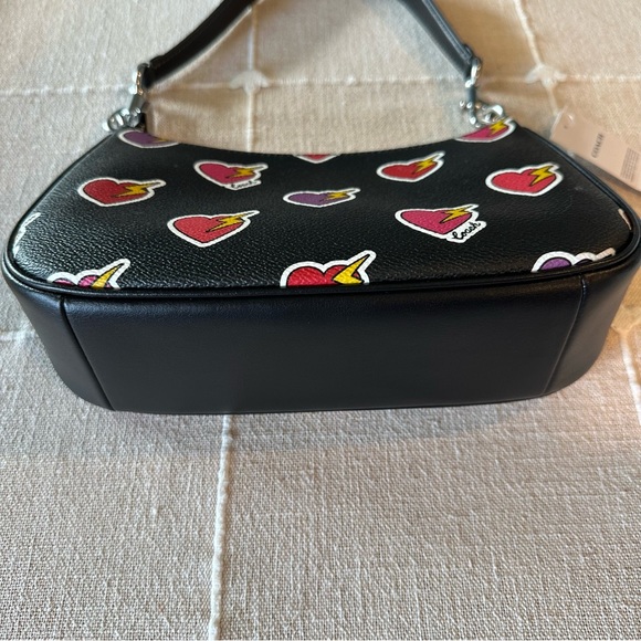 NWT Coach | Teri Shoulder Bag Optional Crossbody With Heart Bolt Print $350 - Picture 7 of 9